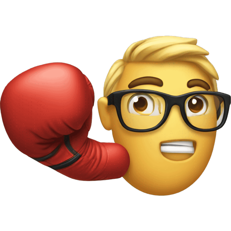 nerd empji pointing finger with boxing glove emoji