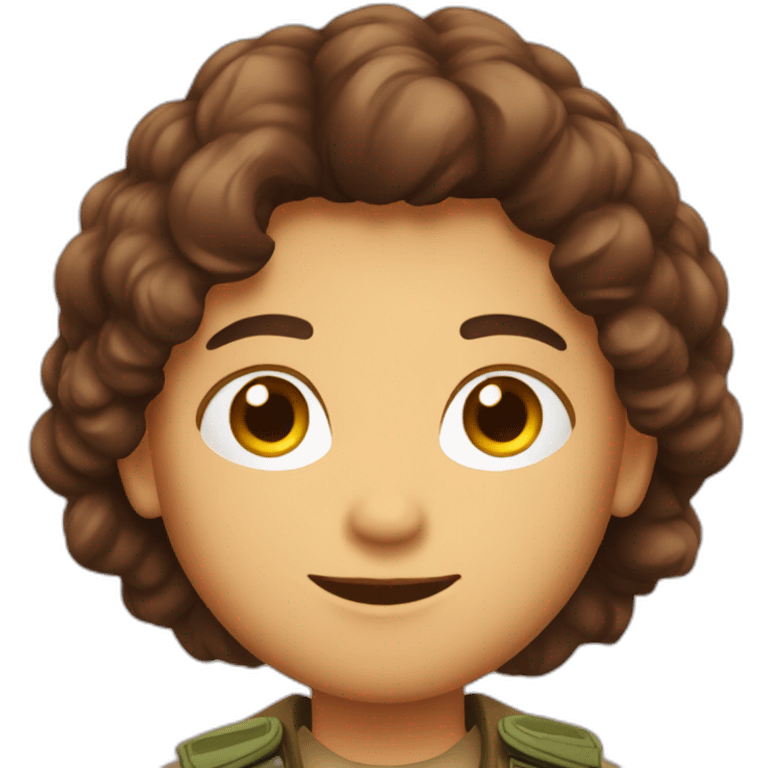 Une scout avec cheveux long marron emoji