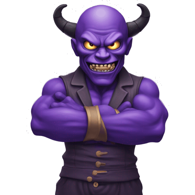 a purple demon rubbing his hands together menacingly emoji