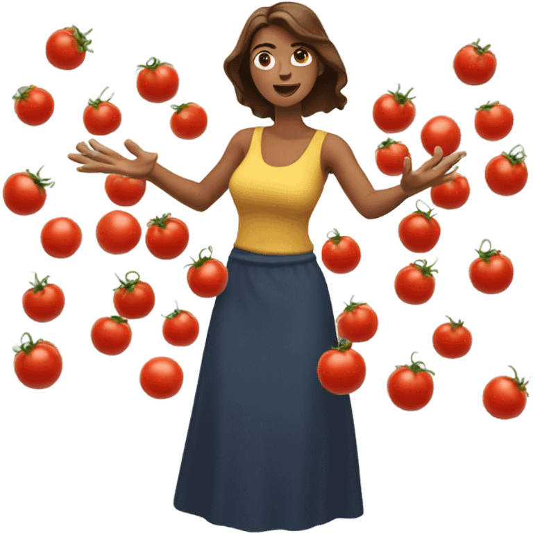 Woman throwing tomatoes  emoji