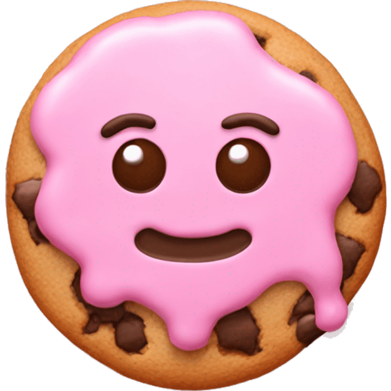 Cookie with pink frosting  emoji