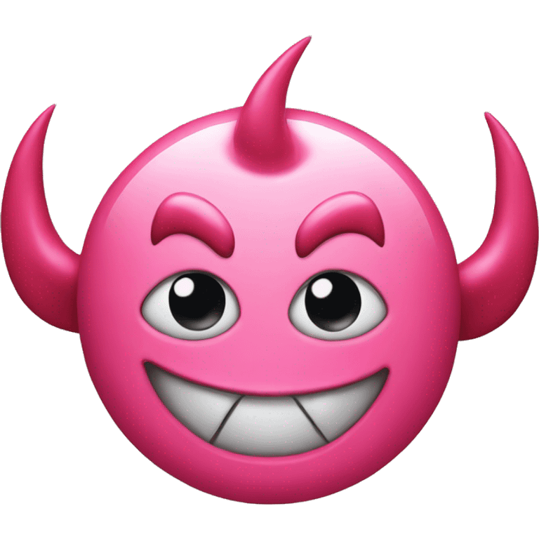 Pink devil emoji with kiss face emoji