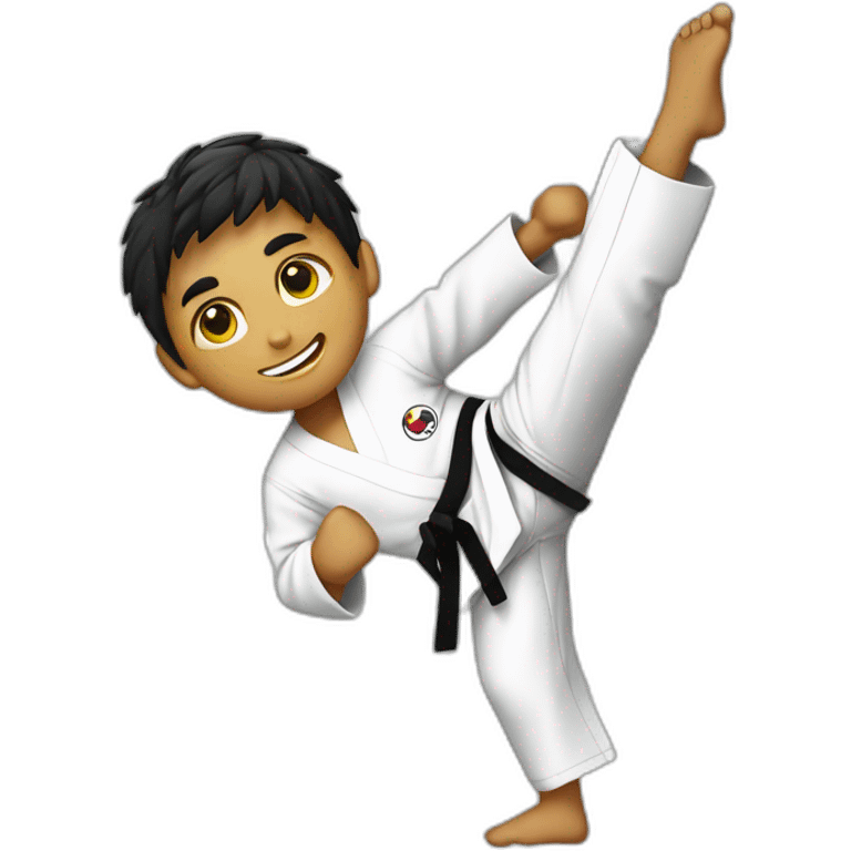 taekwondo kid kicking emoji