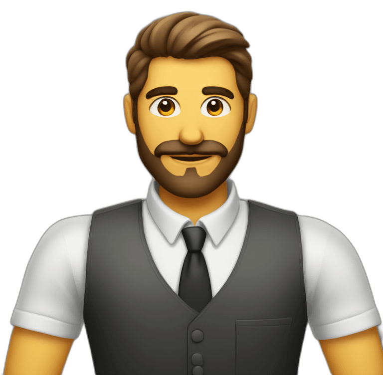 Barman barbu fais un coktail emoji