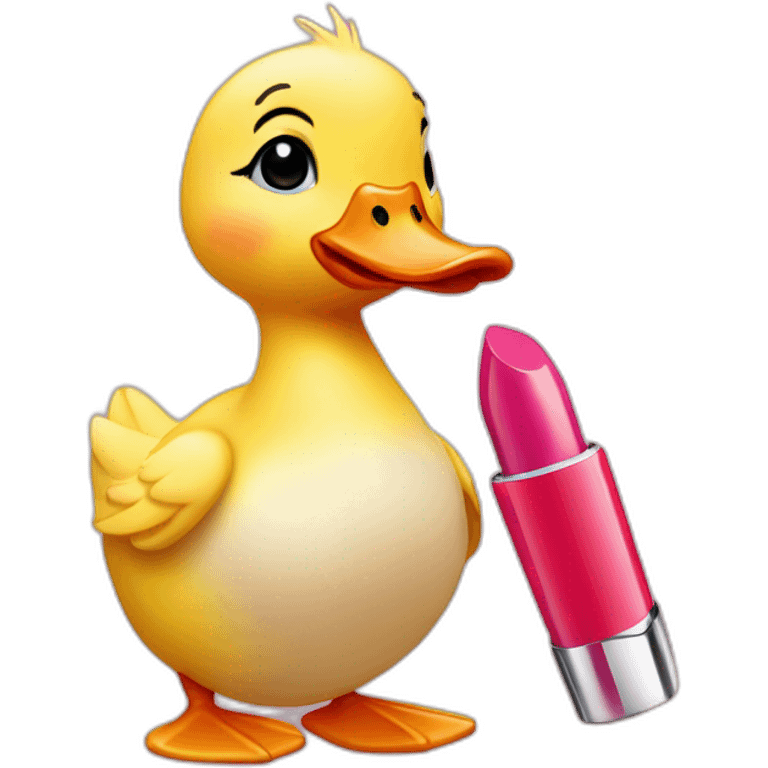 duckling that holds lipstick emoji