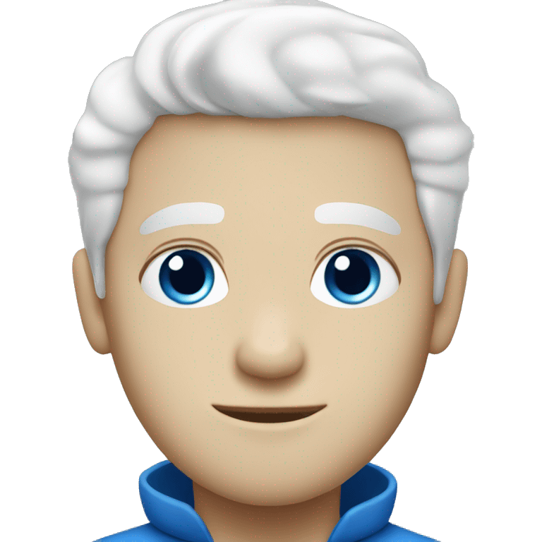 white boy with white hair and blue eyes emoji