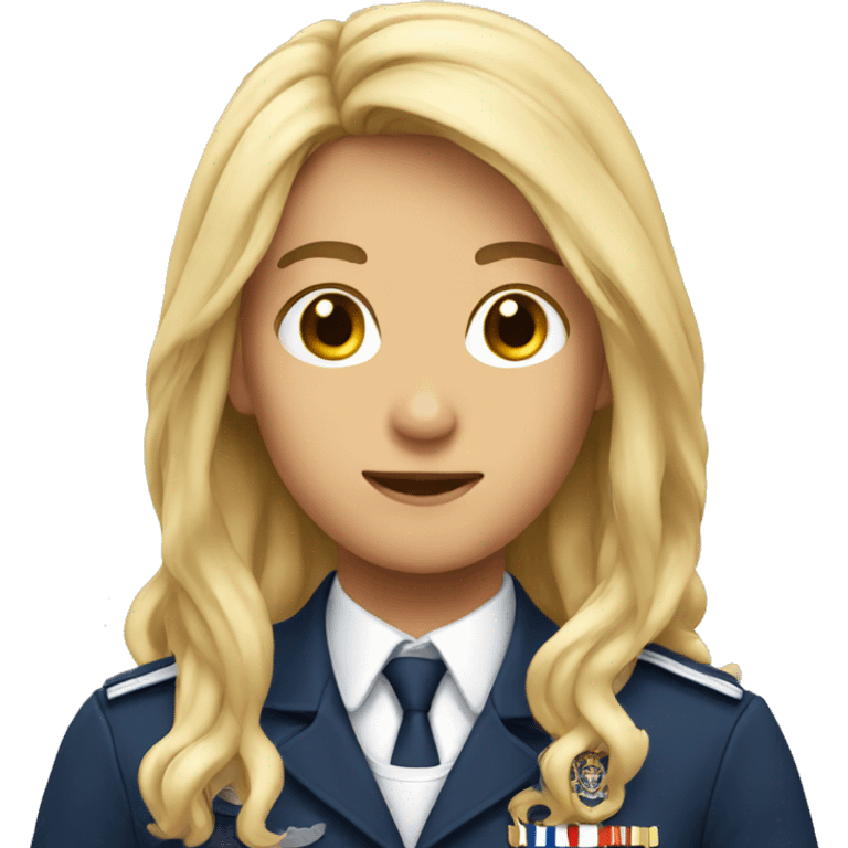 face long hair with french with uniform emoji