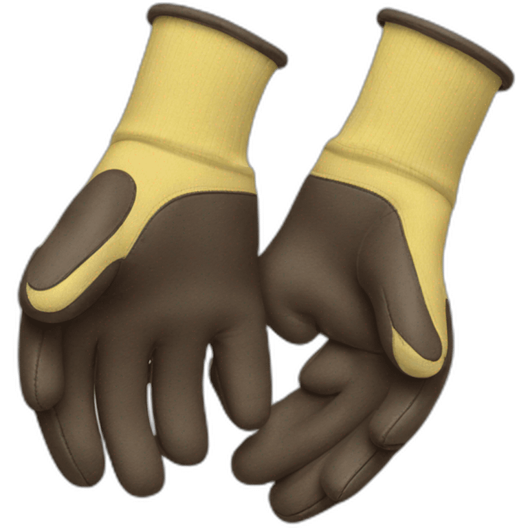 one hand putting glove on another hand  emoji