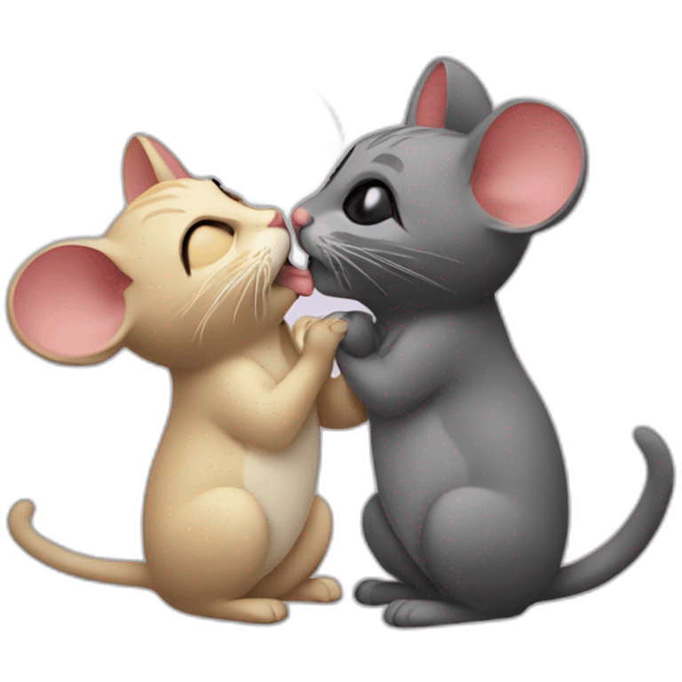 cat mouse kissing emoji