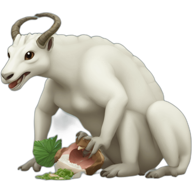 Komodo eating goat emoji