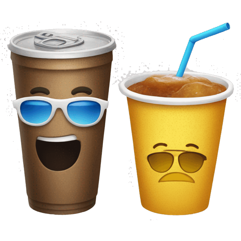 Soda cup with sunglasses emoji