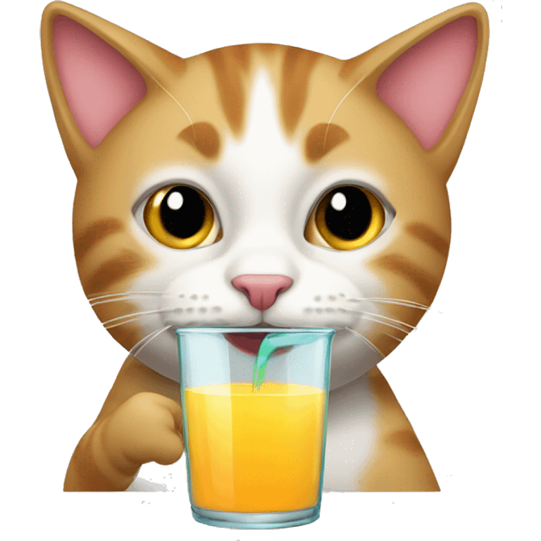 Cat drinking juice emoji