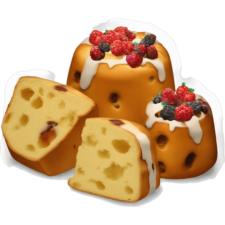 un panettone, tradicionalmente decorado con frutas confitadas y pasas. emoji