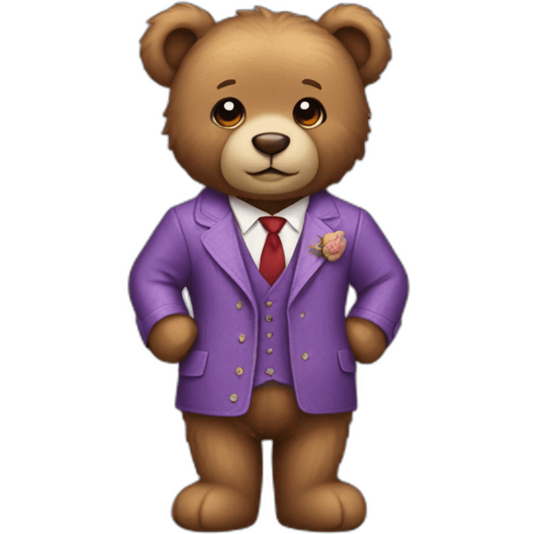 Teddy bear in expensive clothes emoji