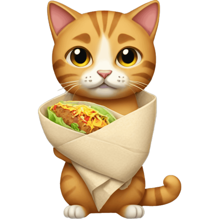 Cat holding a burrito emoji