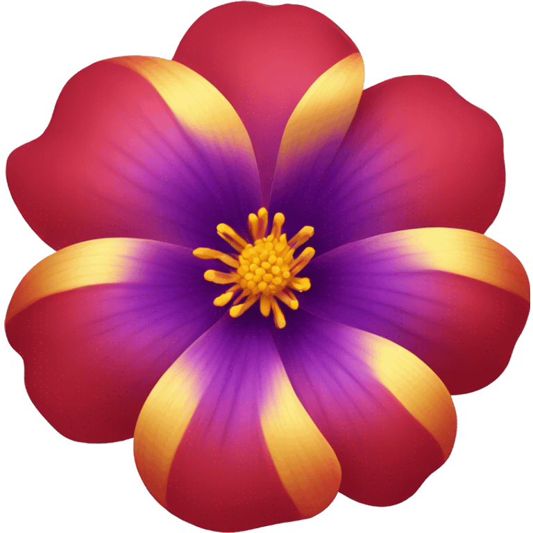 red-golden 7-petal flower with yellow and violet pistil emoji