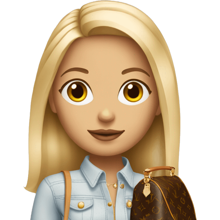 Blonde girl with louis vuitton bag emoji