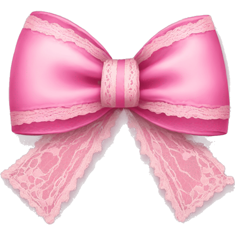 pink bow with lace and ribbons emoji