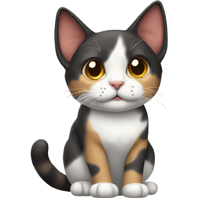 Tricolor fold-eared cat emoji