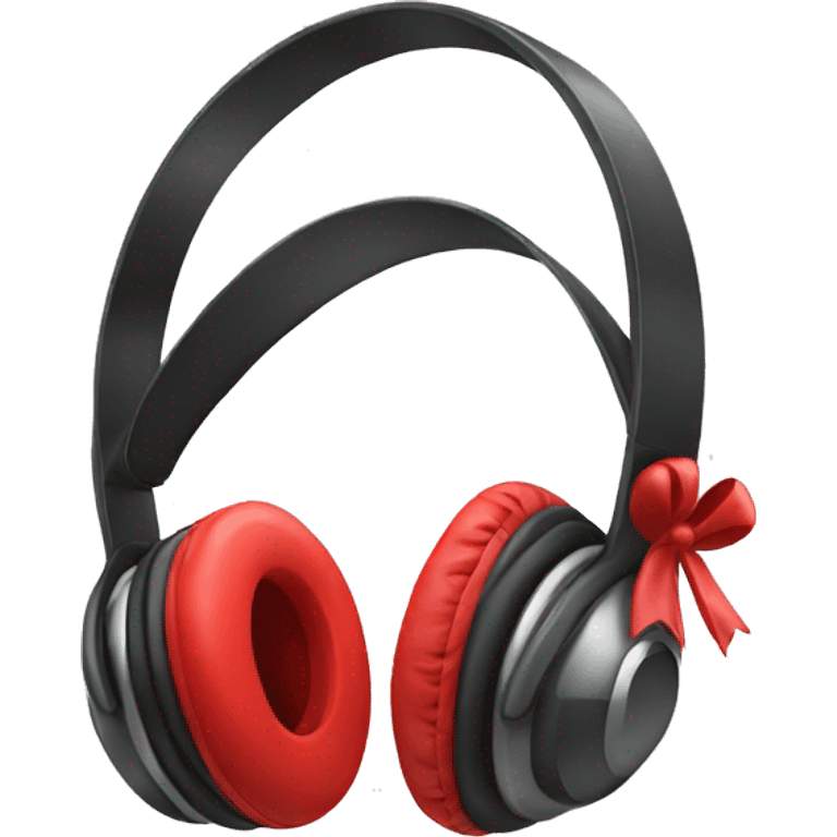 headphones with red bows emoji