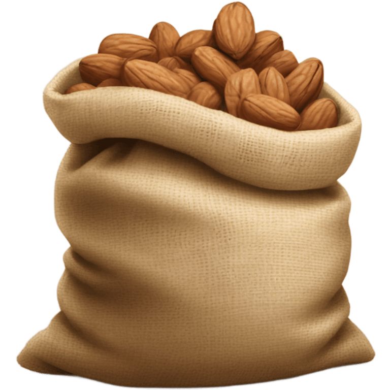 White and brown sack of nut emoji