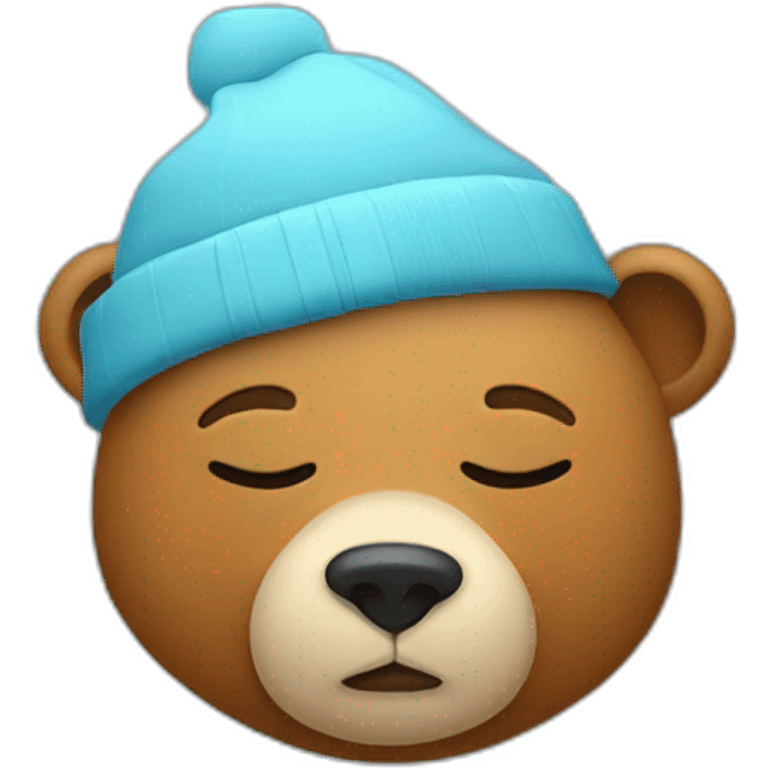 Sleepy Bear with sleeping hat on emoji