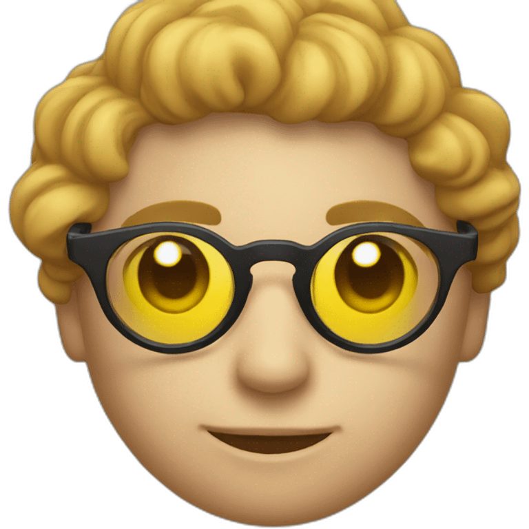 circle emoji with flex glasses emoji