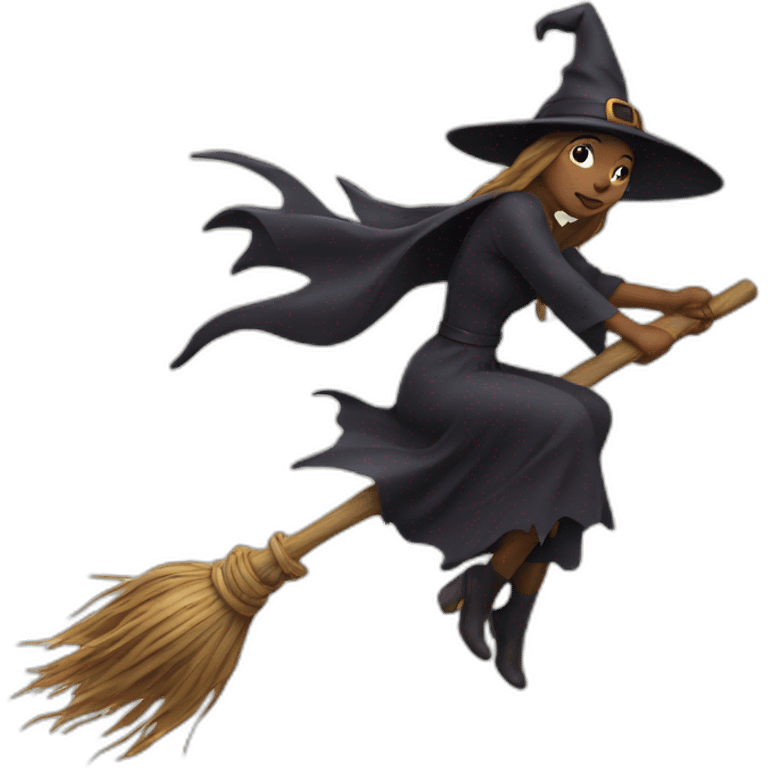 witch on a broom emoji