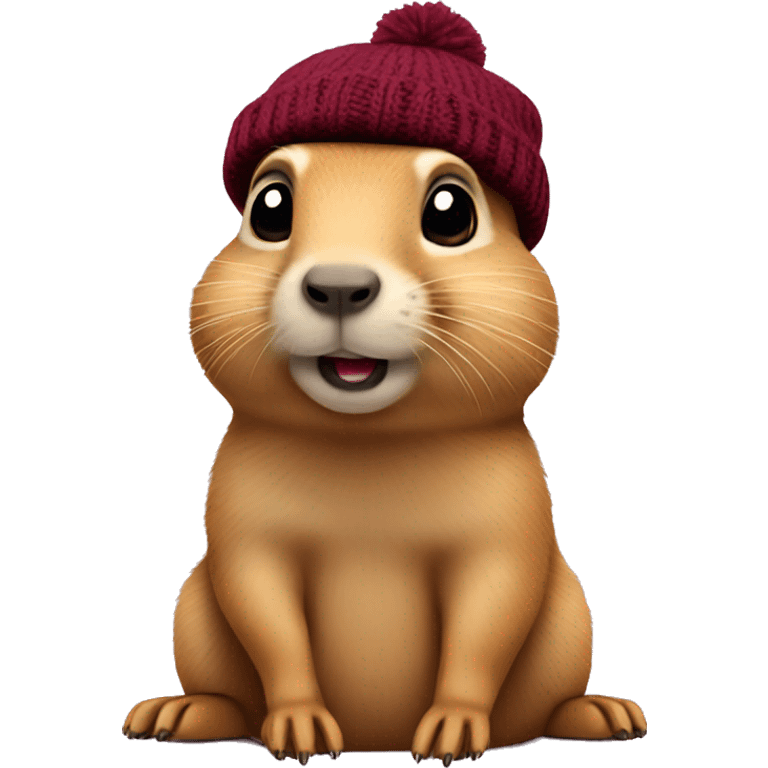 prairie dog with maroon beanie emoji