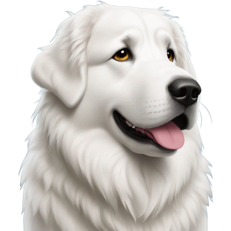 Great Pyrenees wearing snow boots emoji