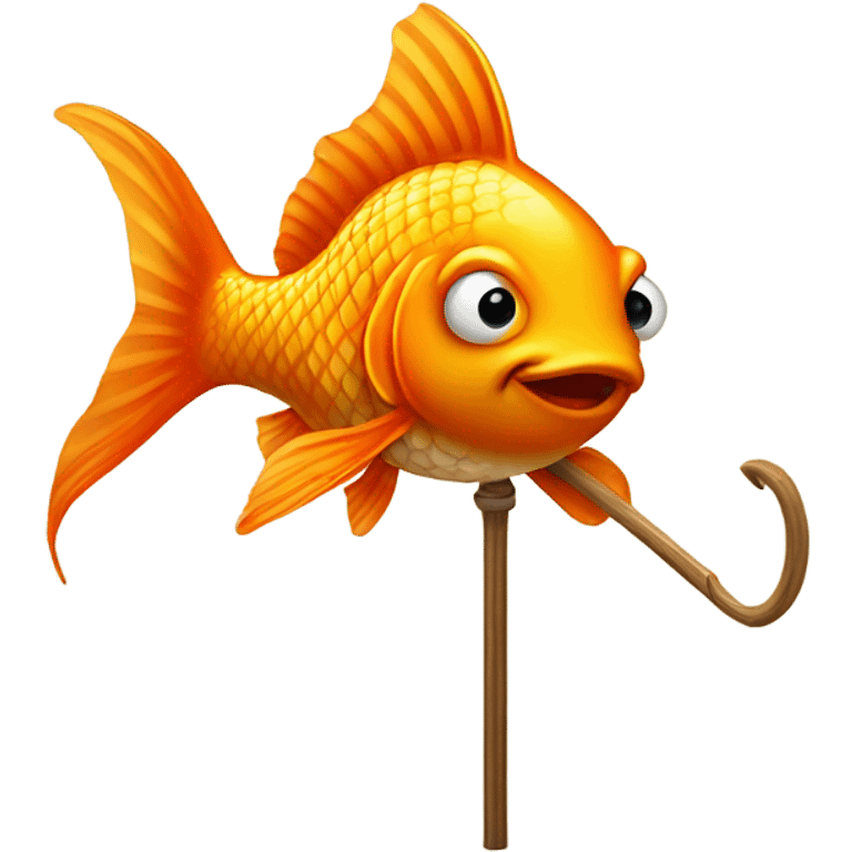 Goldfish with a cane emoji