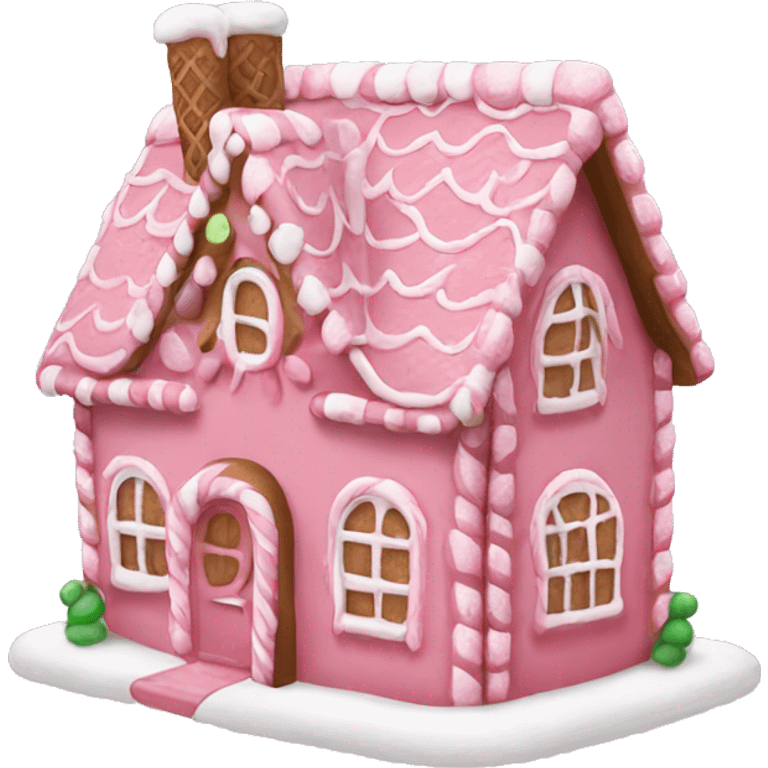 Pink gingerbread house emoji