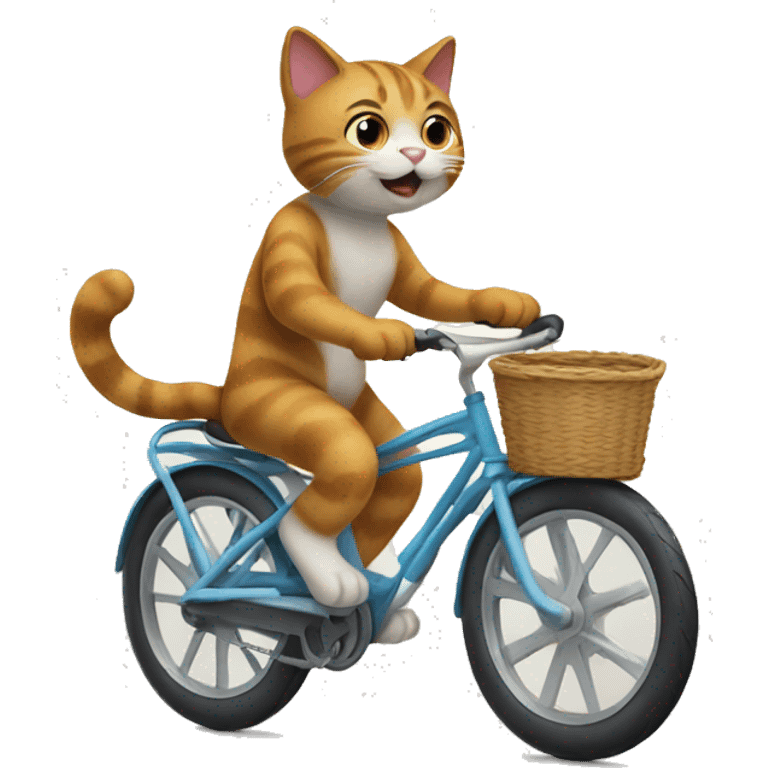 Cat riding a bike emoji