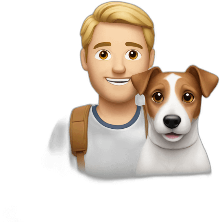 Man with jack russell terrier dog emoji