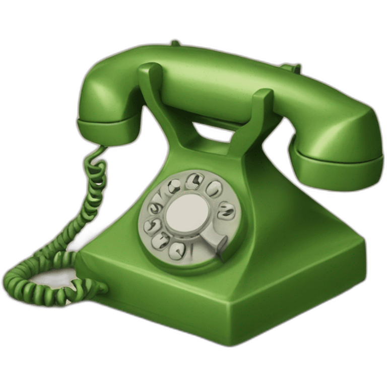 emoji telefono antiguo, vibrando, verde emoji