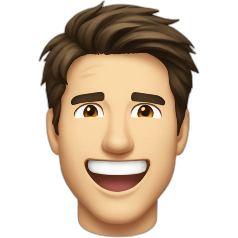 Tom Cruise laughing anime style emoji