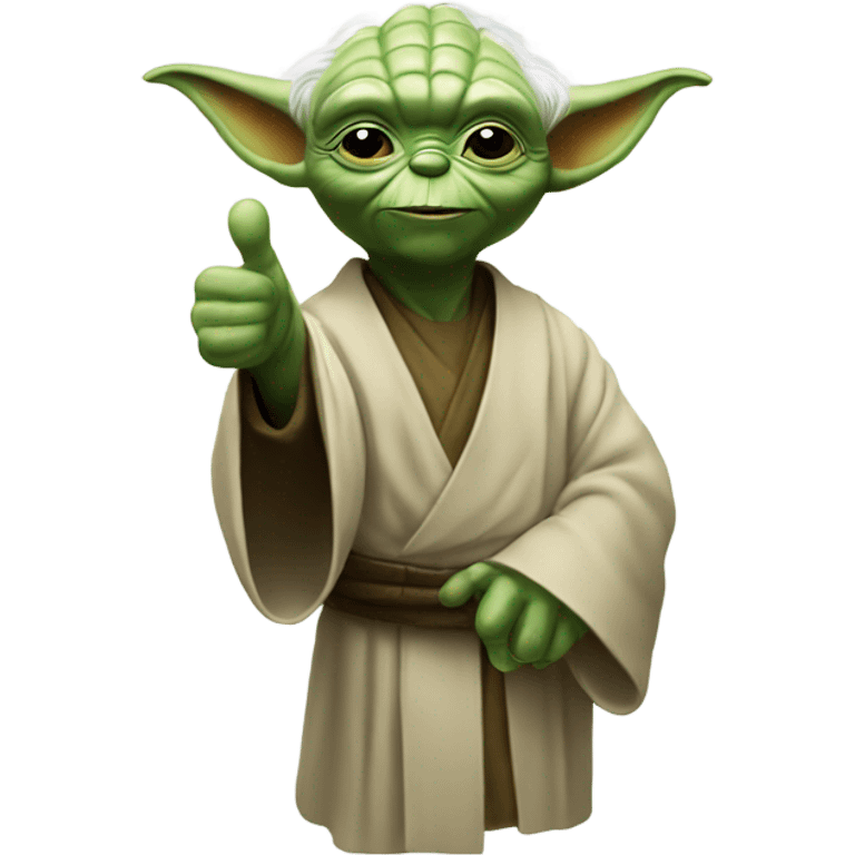 Yoda flipping a thumbs up  emoji