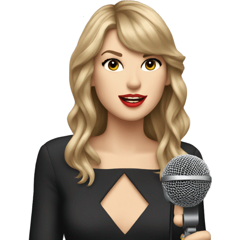 Taylor swift with microphone emoji