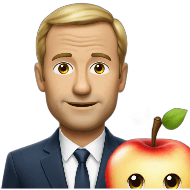 une pomme sur macron emoji