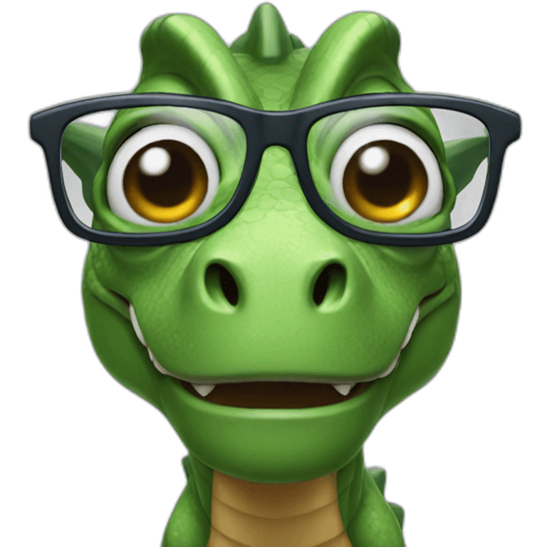 dinosaur with glasses emoji