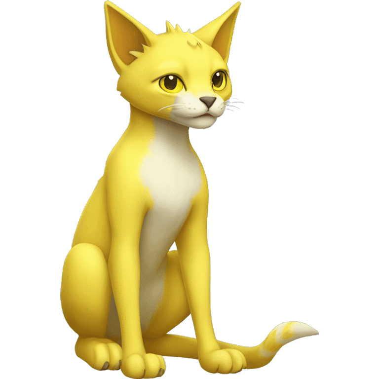 Yellow lombax-sergal-cat full body emoji