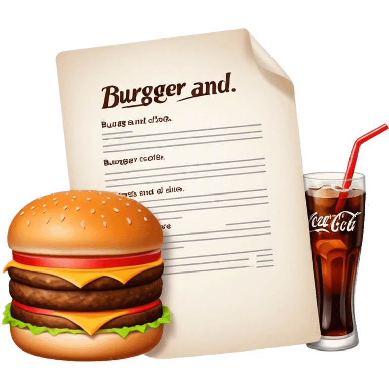 contract that says “burger and coke for car use” emoji