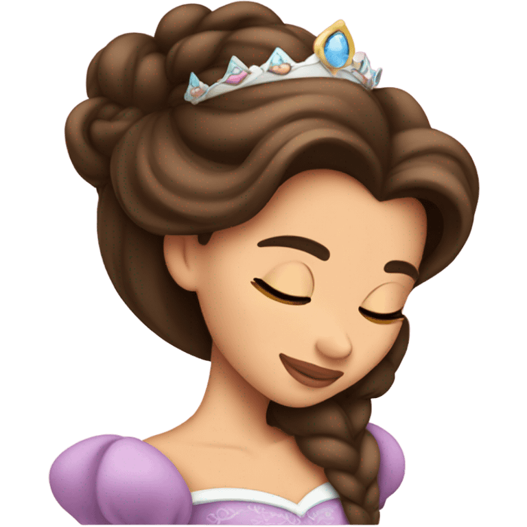 Sleeping brunette beauty princess Disney emoji