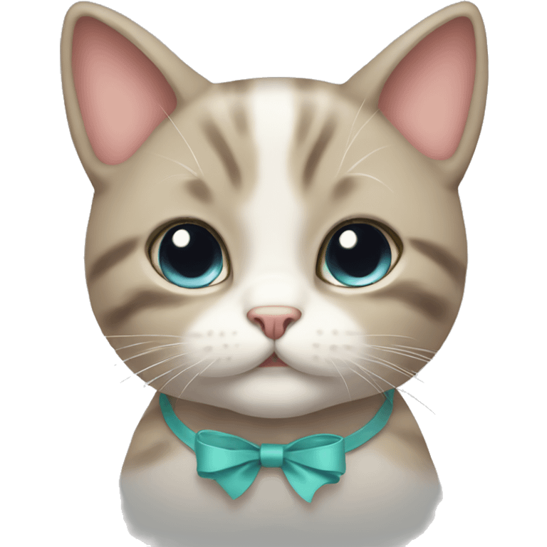 cute cat with bow emoji