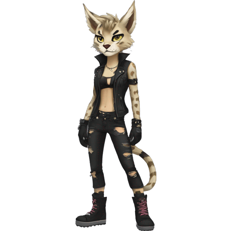 Anthro Punk Lynx Full body emoji