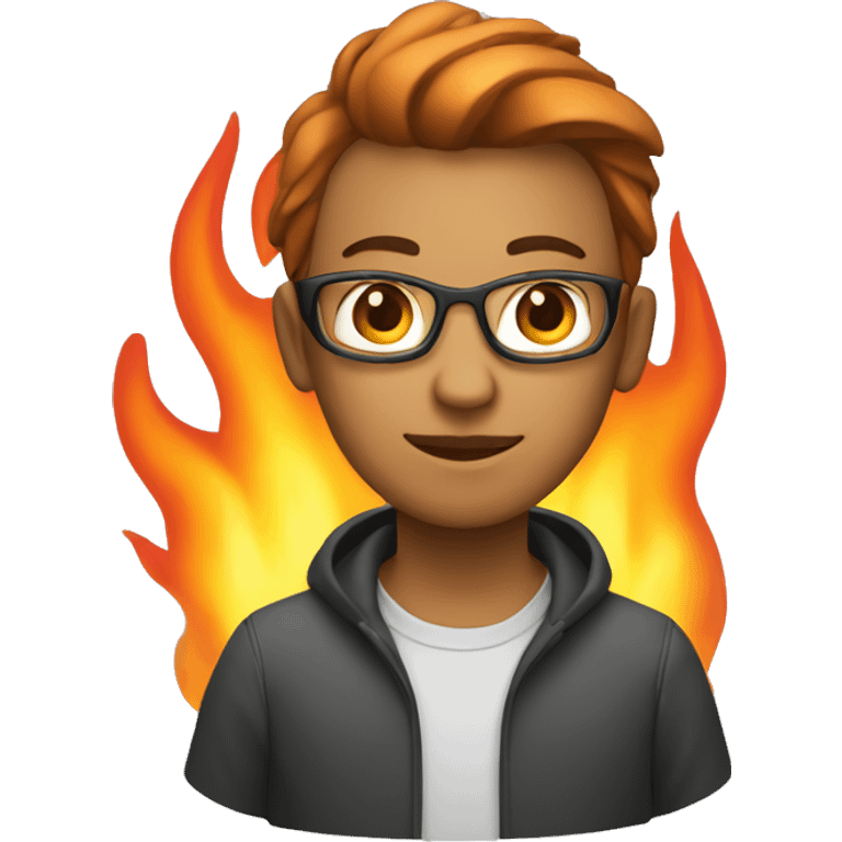 gender neutral software engineer on fire emoji