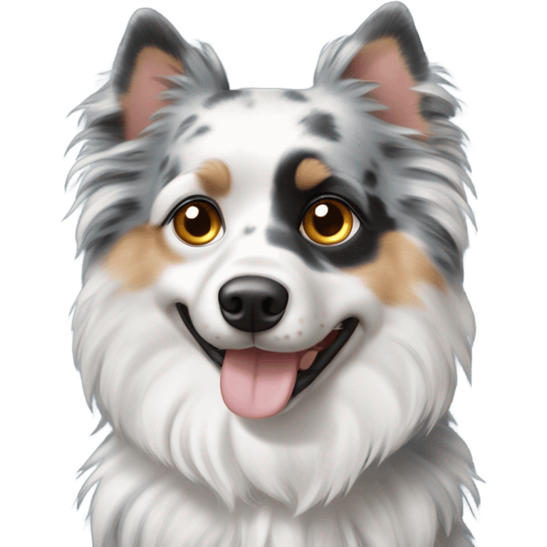 Blue Merle spitz nain with a One blue eye and One brown eyes  emoji