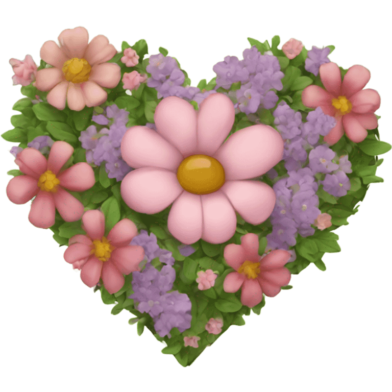 Heart with flowers around emoji