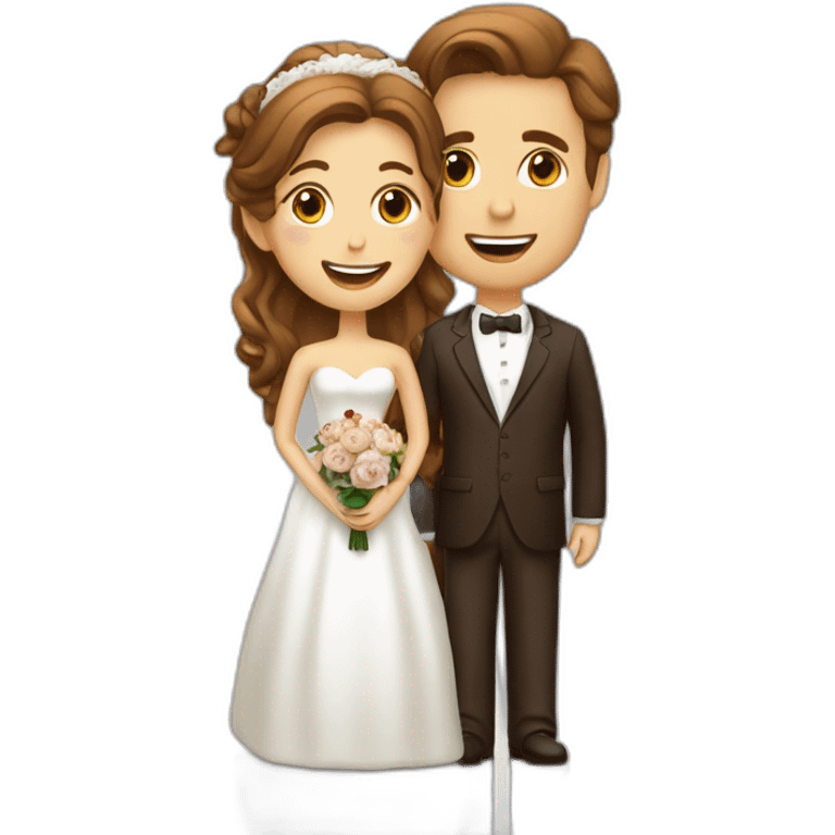 couple mariage homme blanc femme marron  emoji