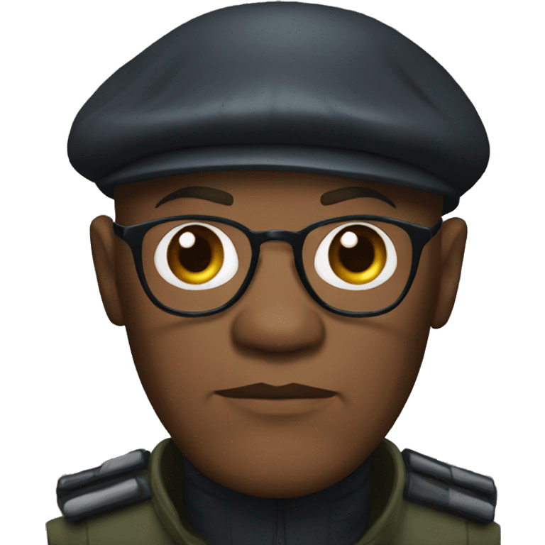 bald samuel l jackson serious wearing beret emoji